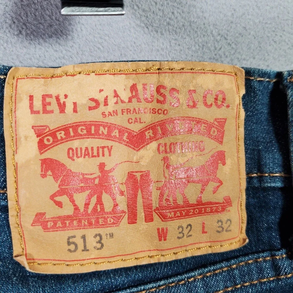 Levi's 513‎ Slim Straight Jeans Mens 32x32 Blue Denim Casual Classic Streetwear